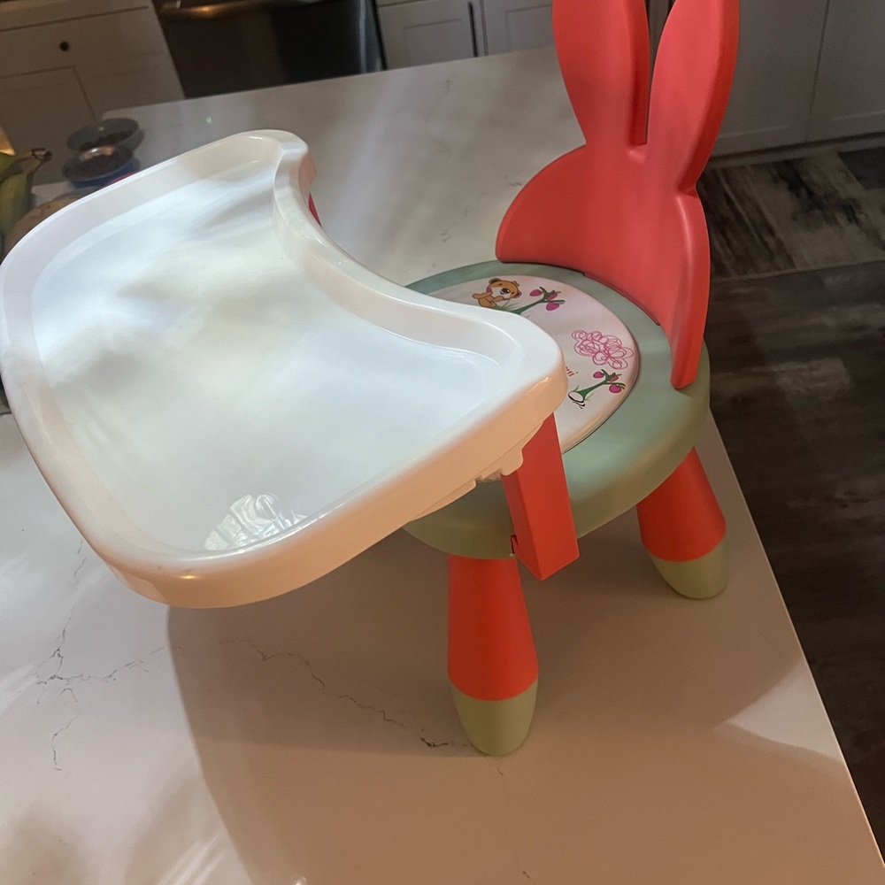 Pottery Barn Kids Bunny Chair - Coral and Mint - Picture 5 of 6